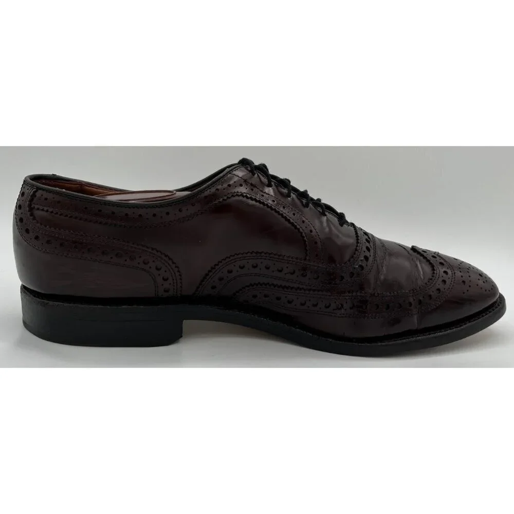 Allen Edmonds McAllister Mens Size US 9.5 D Burgundy Wingtip Oxford Shoes